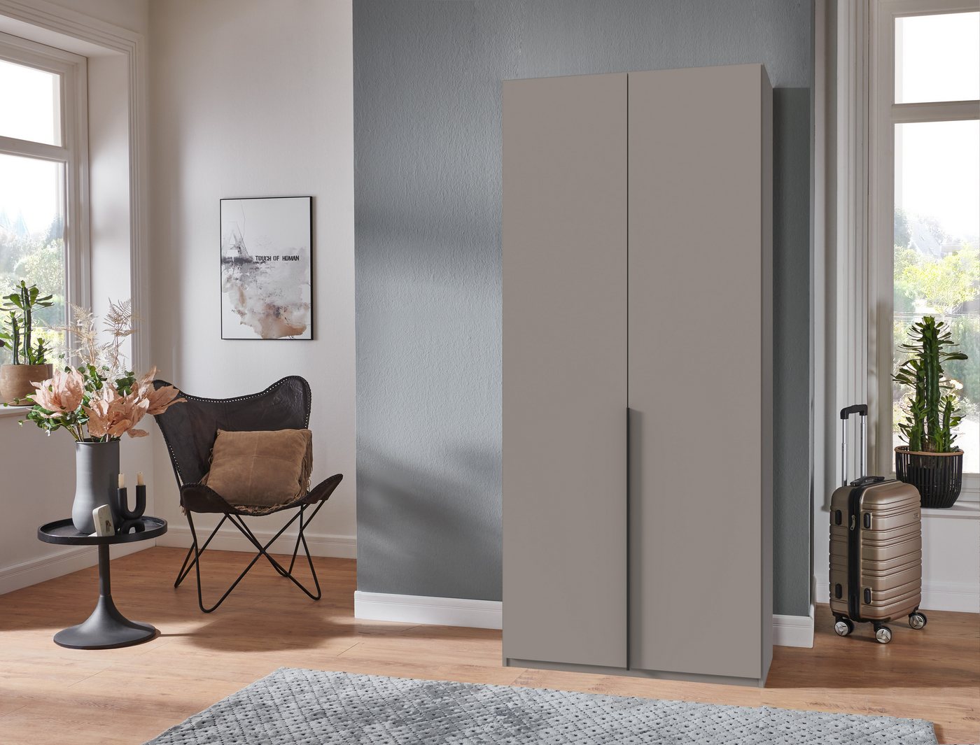 Wimex Kleiderschrank Mugano,in 5 Breiten,2 Höhen,2 Tiefen, viele Farben, Made in Germany (in Basic oder Premium Ausstattung) mit langen Griffen aus Metall, mit  – Bild 2 von 5