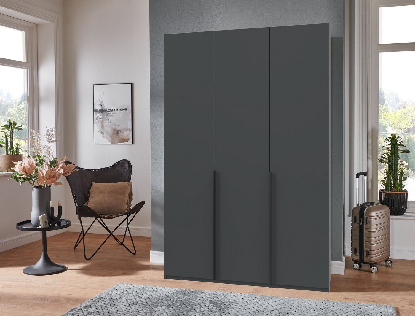 Wimex Kleiderschrank Mugano,in 5 Breiten,2 Höhen,2 Tiefen, viele Farben, Made in Germany (in Basic oder Premium Ausstattung) mit langen Griffen aus Metall, mit  – Bild 2 von 5