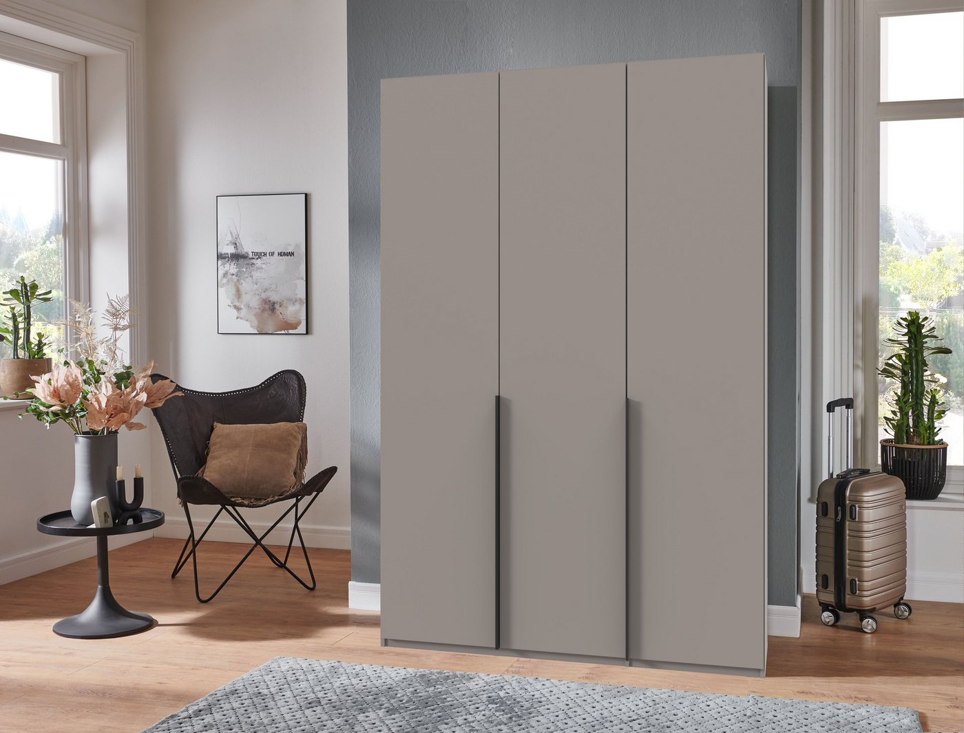 Wimex Kleiderschrank Mugano,in 5 Breiten,2 Höhen,2 Tiefen, viele Farben, Made in Germany (in Basic oder Premium Ausstattung) mit langen Griffen aus Metall, mit  – Bild 2 von 5