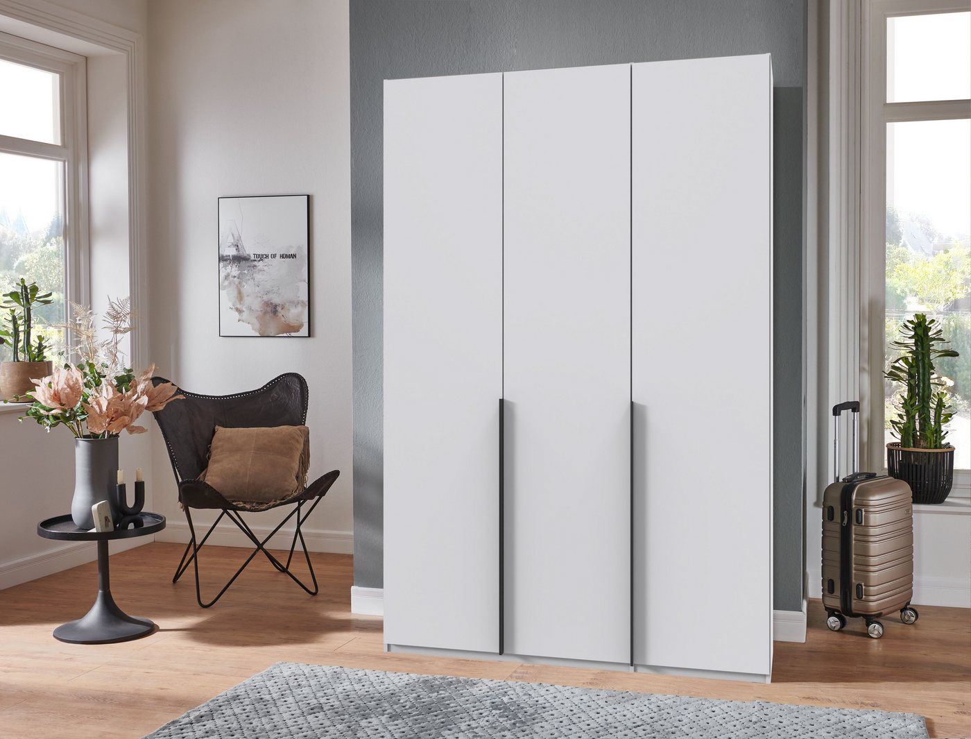 Wimex Kleiderschrank Mugano,in 5 Breiten,2 Höhen,2 Tiefen, viele Farben, Made in Germany (in Basic oder Premium Ausstattung) mit langen Griffen aus Metall, mit  – Bild 2 von 5