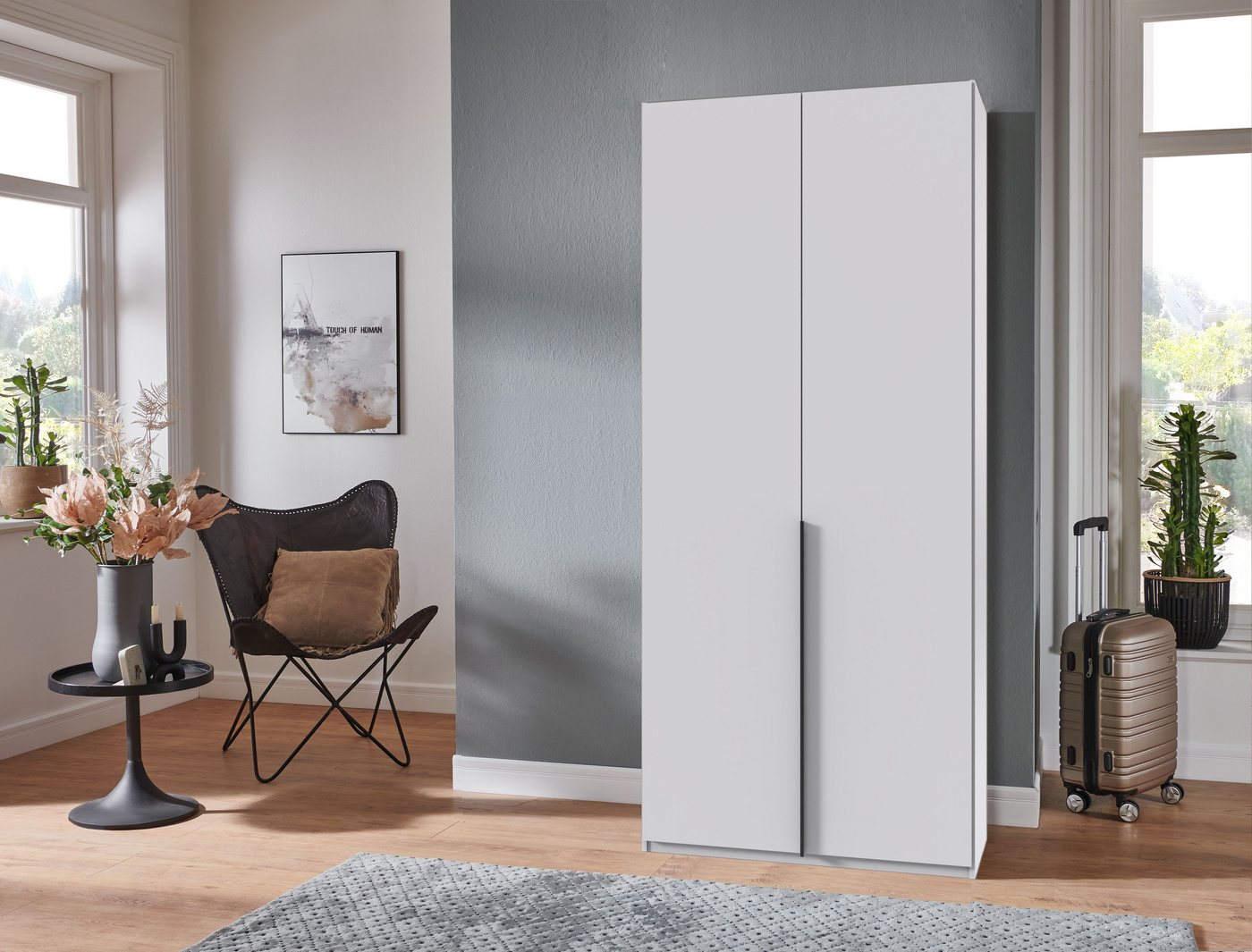 Wimex Kleiderschrank Mugano,in 5 Breiten,2 Höhen,2 Tiefen, viele Farben, Made in Germany (in Basic oder Premium Ausstattung) mit langen Griffen aus Metall, mit  – Bild 2 von 5