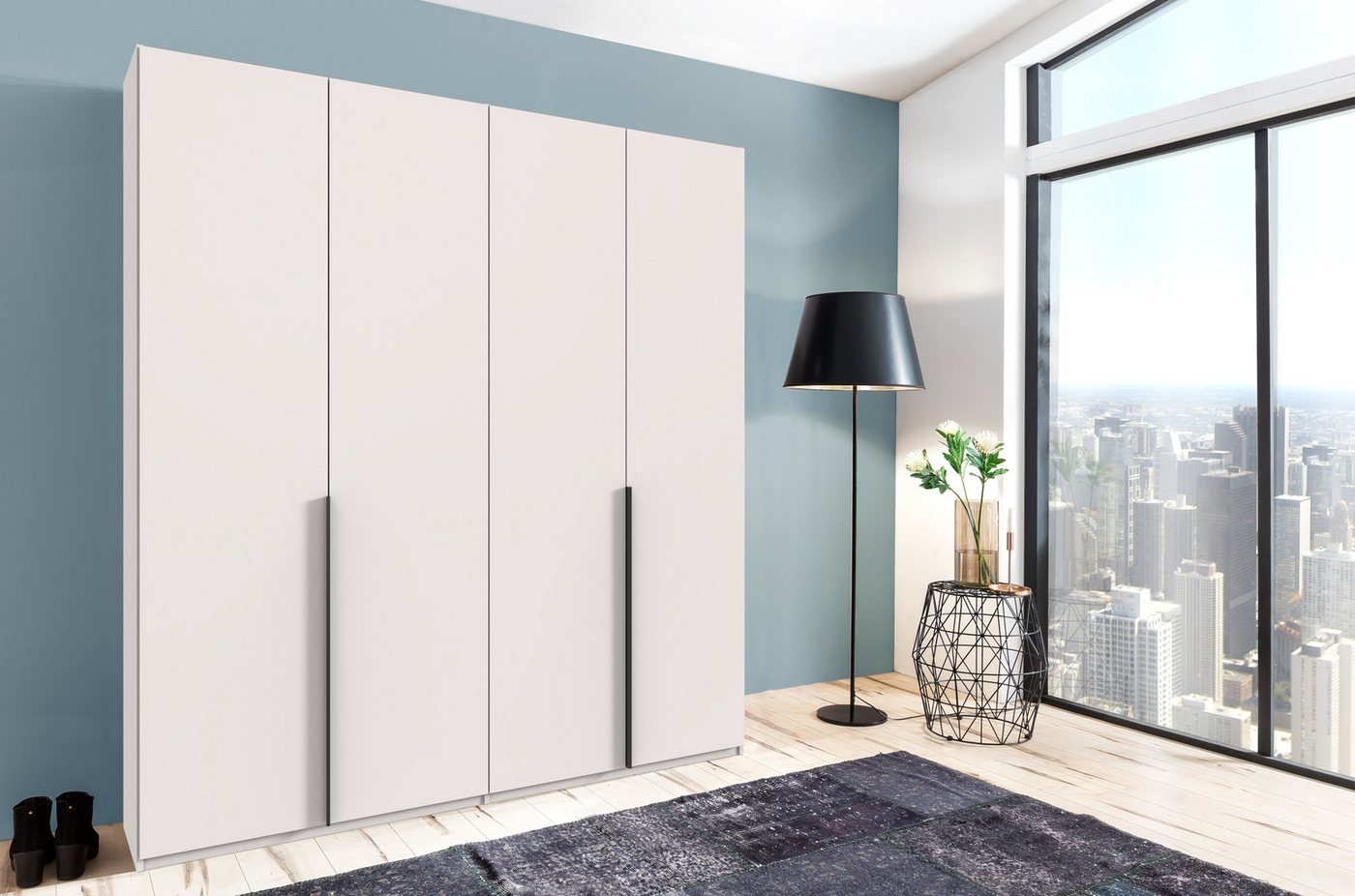 Wimex Kleiderschrank Mugano,in 5 Breiten,2 Höhen,2 Tiefen, viele Farben, Made in Germany (in Basic oder Premium Ausstattung) mit langen Griffen aus Metall, mit  – Bild 2 von 5