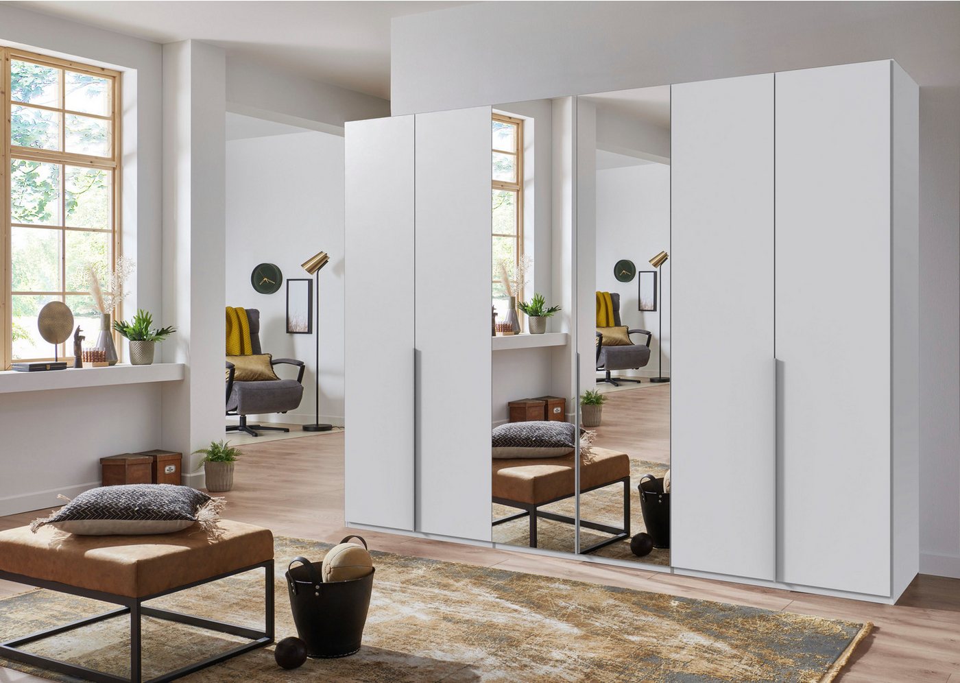 Wimex Kleiderschrank Mugano,in 5 Breiten,2 Höhen,2 Tiefen, viele Farben, Made in Germany (in Basic oder Premium Ausstattung) mit langen Griffen aus Metall, mit  – Bild 2 von 5