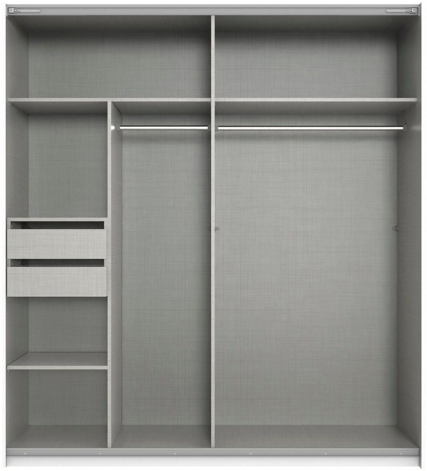 Wimex Kleiderschrank Mugano, B/T/H 135 oder 180/65/198cm, Made in Germany (wähle Deine Ausstattung: Basic oder Premium) 2 Schwebetüren mit oder ohne Spiegel, Me – Bild 4 von 5