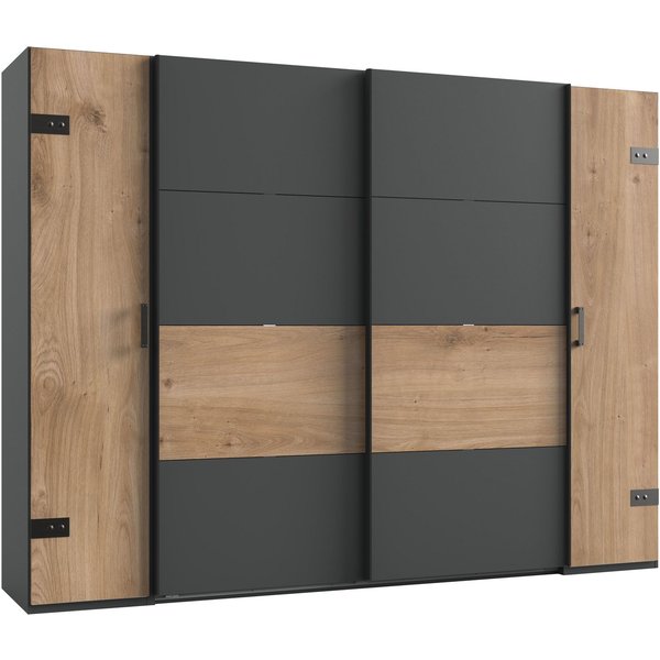 Wimex Kleiderschrank Stockholm, rustikale Optik im Industrial Design, Made in Germany 270x65x210cm, viel Stauraum durch 2 Kleiderstangen und 10 Einlegeböden