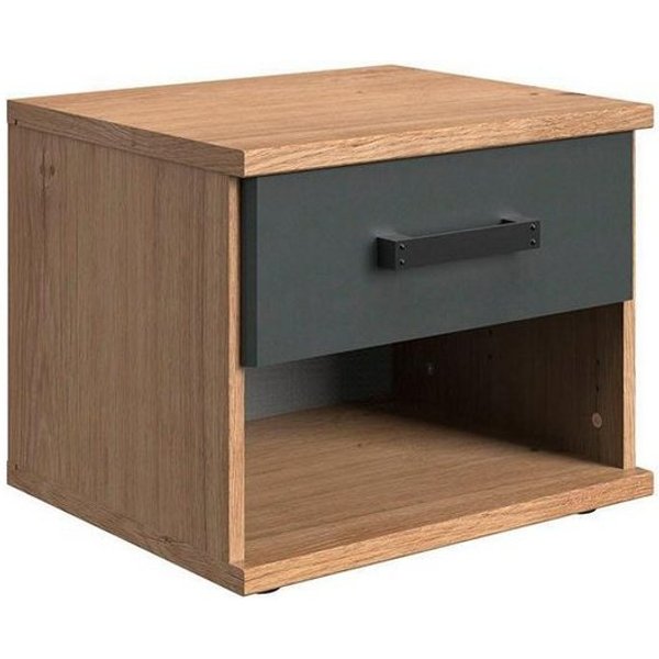 Wimex Nachtkommode Liverpool, Nachttisch mit 1 Schublade und 1 offenes Fach, modern rustikaler Look, Industrial Design, 46/40/38 cm