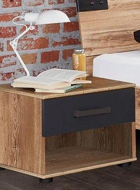 Wimex Nachtkommode Liverpool, Nachttisch mit 1 Schublade und 1 offenes Fach, modern rustikaler Look, Industrial Design, 46/40/38 cm – Bild 3 von 5