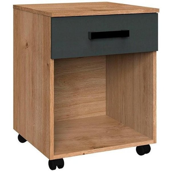 Wimex Rollcontainer Liverpool, Schreibtischcontainer Made in Germany, 1 Schublade und 1 offenes Fach, 46/45/59cm, Serie im Industrial Design