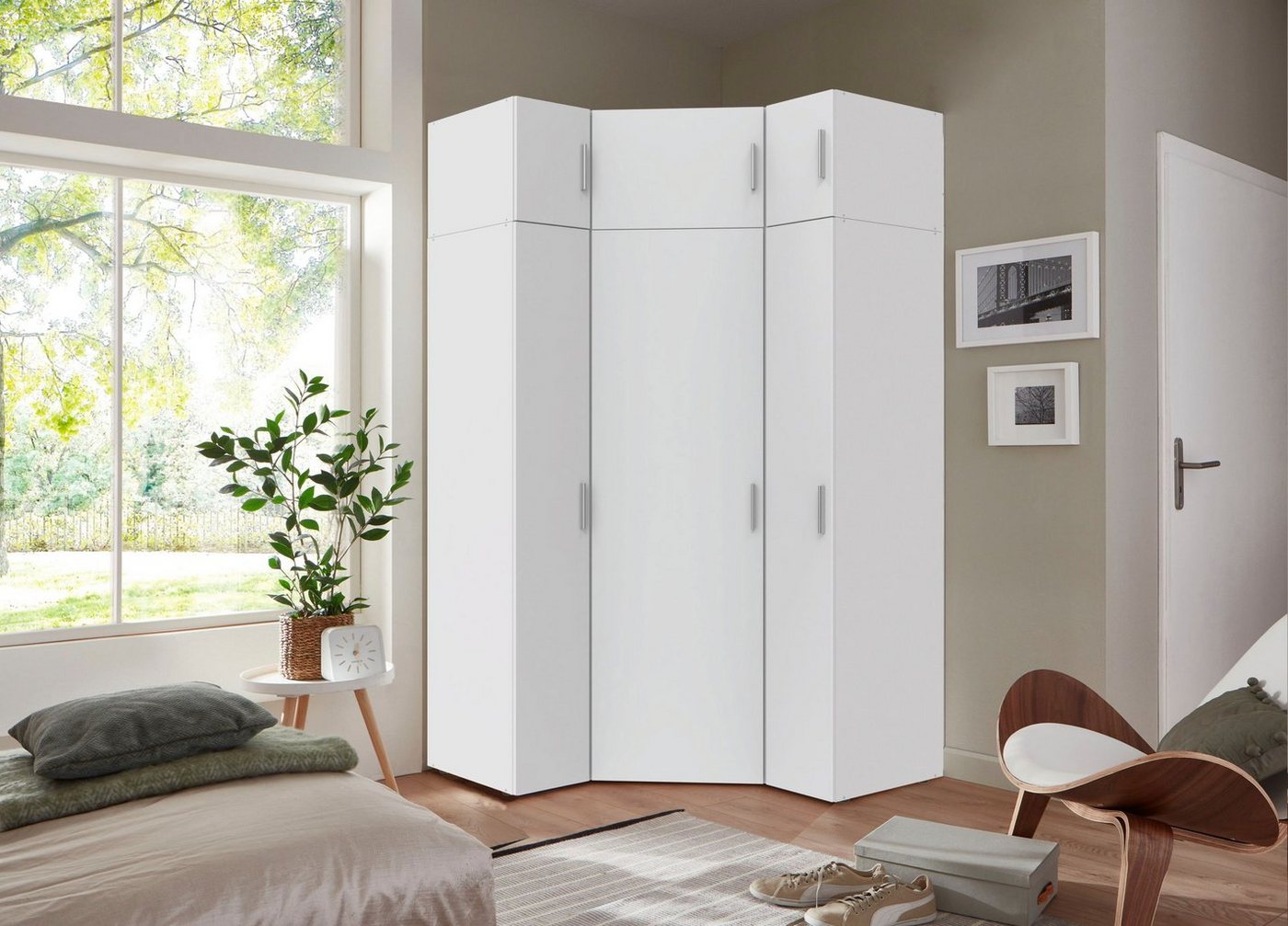 Wimex Schranksystem Münster (Spar-Set, 6tlg: Eckschrank+ 2 Schränke 30cm breit+ 3 Aufsatzmodule) Mehrzweckschrank – Bild 2 von 5