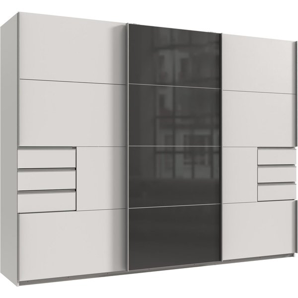 Wimex Schwebetürenschrank Saigon, Kleiderschrank mit Schiebetür mit Glaselementen, 3 Türen, 270cm breit