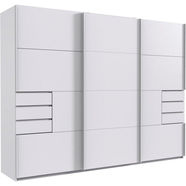 Wimex Schwebetürenschrank Saigon, mit kompletter Innenausstattung, Made in Germany Kleiderschrank 3-türig, 270cm breit, mit 6 praktischen Außenschubladen
