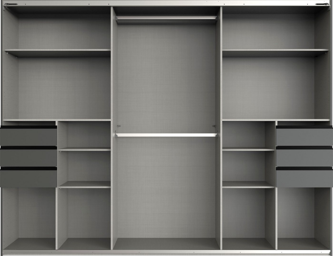 Wimex Schwebetürenschrank Saigon, Kleiderschrank mit Schiebetür mit Glaselementen, 3 Türen, 270cm breit – Bild 3 von 5