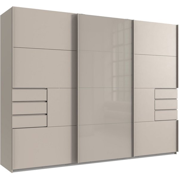 Wimex Schwebetürenschrank Saigon, Kleiderschrank mit Schiebetür mit Glaselementen, 3 Türen, 270cm breit