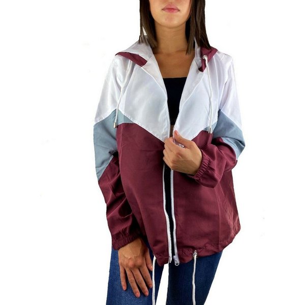 Worldclassca Windbreaker Worldclassca Damen Windbreaker Festival Jacke 90s Blouson Regen Kapuzenjacke Sport Hoodie Übergangsjacke Wasserabweisend XS-XL