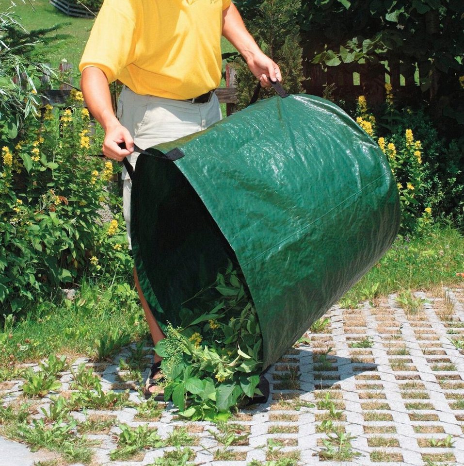 Windhager Gartensack faltbar, Garten-Bag selbstehend mit Tragegriff, 270 l, 270 l, Laubsack, Gartentasche mit Ø 68 cm, Höhe 75 cm, grün – Bild 2 von 5
