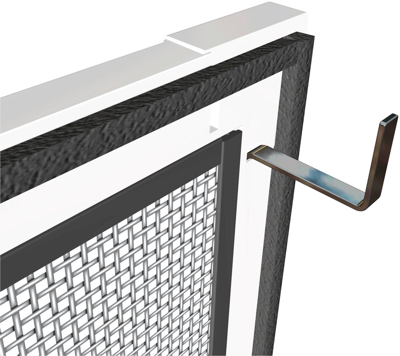 Windhager Insektenschutz-Fensterrahmen Basic mit Aluminium Rahmen, Fliegengitter individuell kürzbar, (Packung, 1-St), einfache Montage, erhältlich in 100 x 120 – Bild 4 von 5
