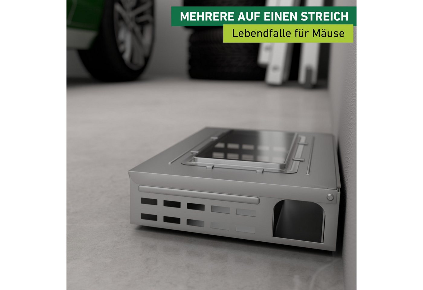 Windhager Lebendfalle Wiederverwendbare Mehrfachfang-Stahlfalle, langlebig und wiederverwendbar, Ideal für Vorrats- und Nebenräume – Bild 4 von 5