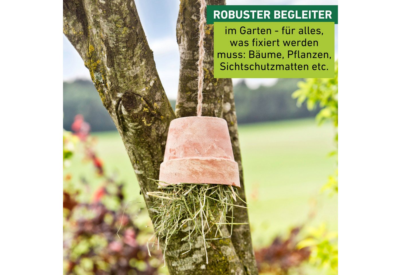 Windhager Pflanzschnur Jute-Schnur, Garn zur Befestigen von Pflanzen (1-tlg), Vliesen und Matten, erhältlich in 1,5 mm x 170 m oder 4 mm x 50 m – Bild 5 von 5