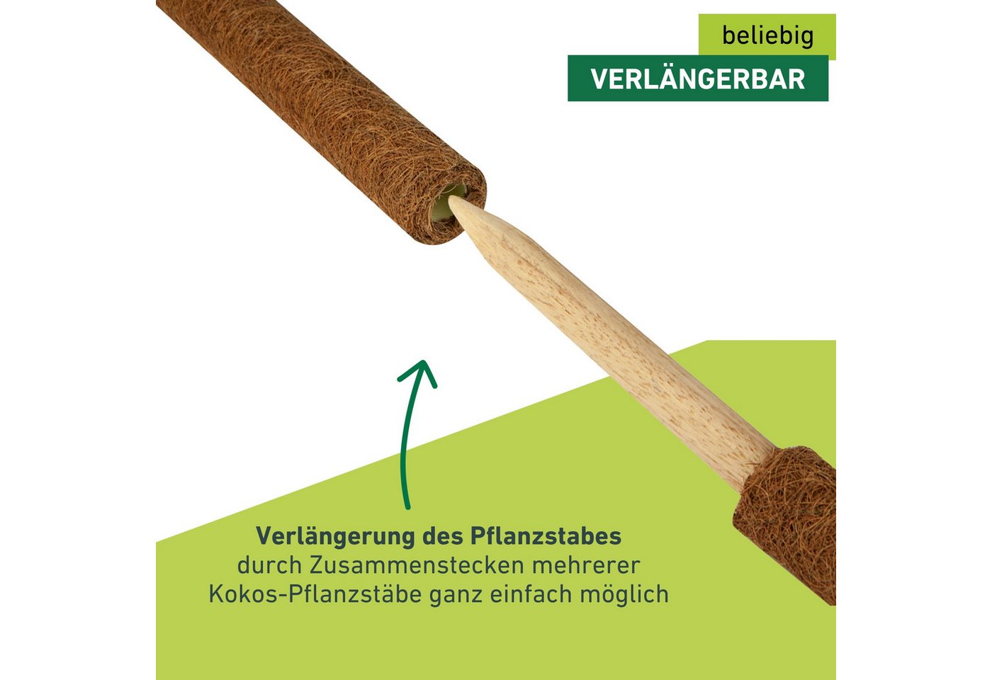 Windhager Rankhilfe aus Kokos, Pflanzstäbe verlängerbar, Ø 4,5 cm, Rankstab, 1 St., für hochwachsende Zimmerpflanzen, erhältlich in 60, 80 oder 110 cm – Bild 4 von 5