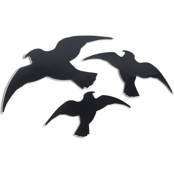 Windhager Vogelattrappe Vogel Silhouetten 3 Stk., selbstklebend, (Set, 3-St), Vogelabwehr für drinnen und draußen, schwarz
