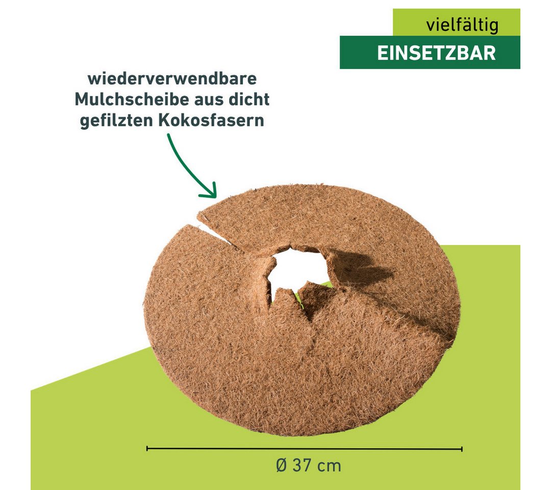 Windhager Winterschutzvlies Cocodisc, Frostschutz Mulchscheibe für Pflanzen, (1-St), Kälteschutz aus Kokosfasern, erhältlich mit Ø 37 cm oder 60 cm – Bild 2 von 3