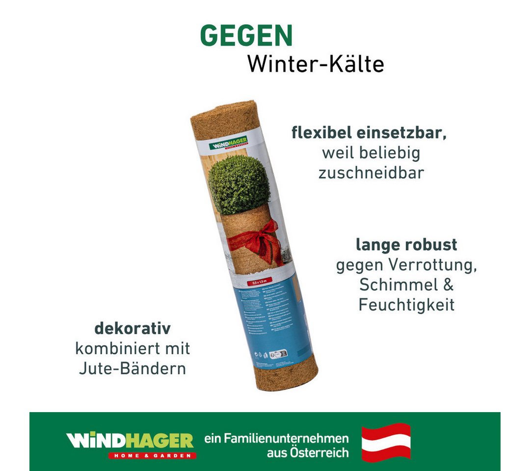 Windhager Winterschutzvlies Kokos, Frostschutz Filzmatte für Pflanzen, (1-St), Kälteschutz Kokosmatte, erhältlich in 0,5 x 1,5 m oder 1 x 1,5 m – Bild 5 von 5