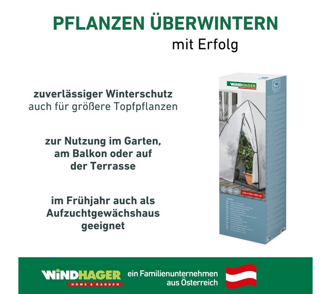 Windhager Winterschutzvlies Yukon, Winterschutzzelt für Pflanzen, (1-St), Winterquartier für Garten, Balkon, Terrasse 1,8 m hoch – Bild 2 von 5