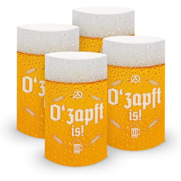 itenga Windlicht itenga 6x Windlicht klein O zapft is! Bayrisch Bier Rustikal Mottopart