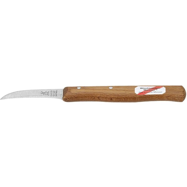 Windmühlenmesser Gemüsemesser, 60 mm gebogene Klinge langer Griff, Buche