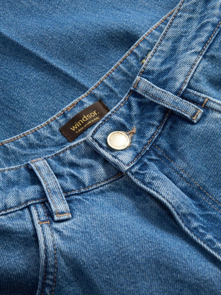 Windsor Weite Jeans blau,Casual,Baumwolle,Unifarben,Wide Leg,Mittel – Bild 3 von 5