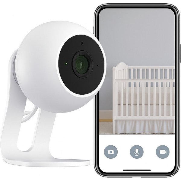 Winees Video-Babyphone, 2K HD Auflösung, Babymonitor, 1-tlg., App 24x7 Überwachung, Bewegungserkennung, Zwei-Wege-Audio, Flexible Installation, Sirene und App-S