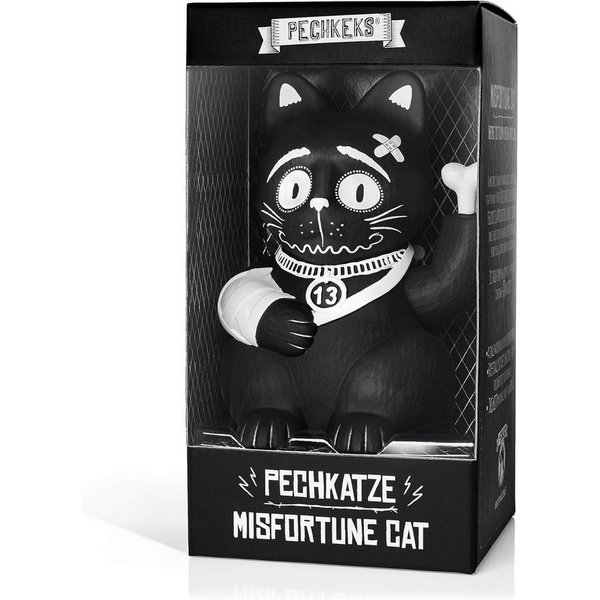 Pechkeks Winkekatze Pechkeks schwarze Winkekatze, beweglicher Arm, 14 cm hoch, Kunststoff