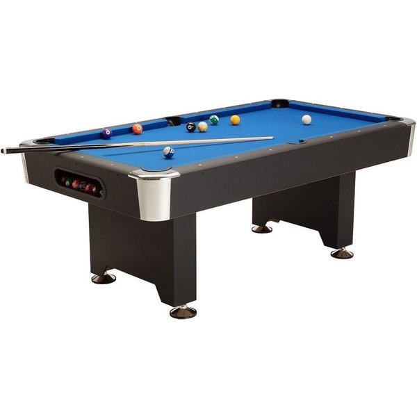 Winsport Billardtisch Billardtisch San Diego, Elegantes, dunkles Holzdekor mit verchromten Akzenten