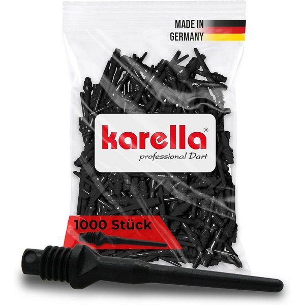 Winsport Dartpfeil Karella Profi Dartspitzen Keypoint, 2BA Gewinde, 1000 Stück, schwarz