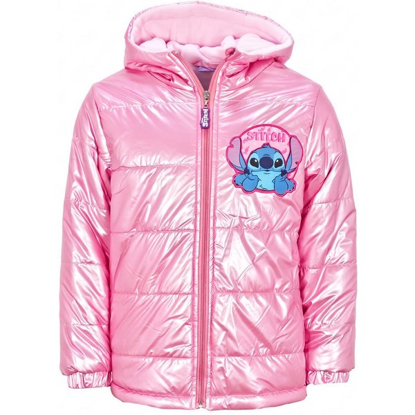Disney Winterjacke Disney Stitch Kinder Mädchen Winterjacke Mädchen Jacke mit Kapuze Gr. 98 bis 140