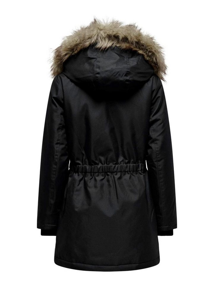 ONLY Winterjacke Only Damen Winter-Jacke OnlIris einfarbiger Parka Mantel Fellkapuze – Bild 2 von 5