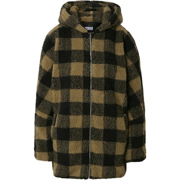 URBAN CLASSICS Winterjacke Urban Classics Damen Ladies Hooded Oversized Check Sherpa Jacket (1-St)