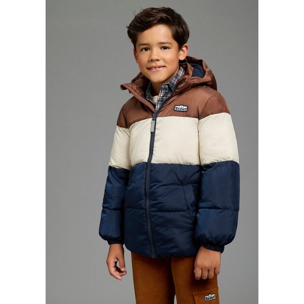 Scout Winterjacke Warme Jacke in Colorblocking-Style - NEU von SCOUT Warme Jacke mit kontrastfarbigen Einsätzen, mit Fleece gefüttert
