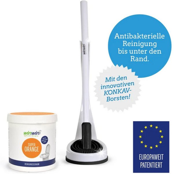winwinCLEAN WC-Garnitur Set: WC Cleaner Konkav + Super Universalschaum 1KG, selbstreinigende Konkav - Silikonborstenbürste mit Anti-Haft-Effekt