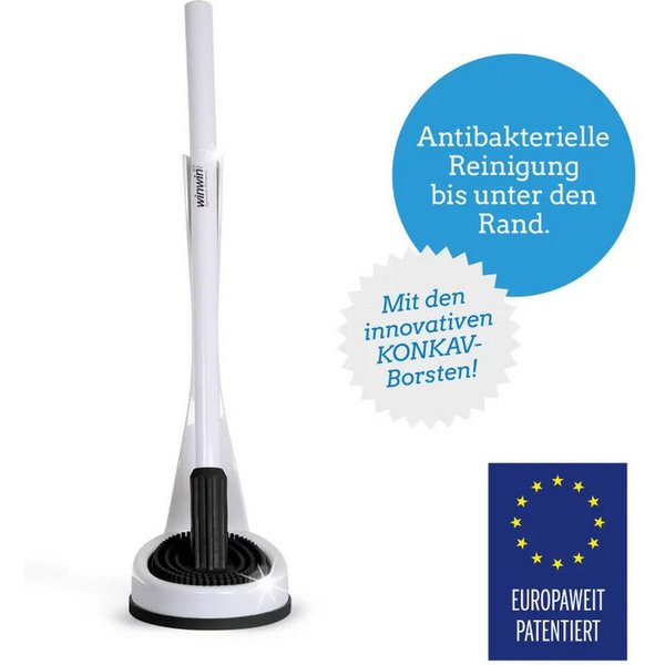 winwinCLEAN WC-Garnitur WC Cleaner WC Reinigungsbürste Toilettenbürste Klobürste aus Silikon, selbstreinigende Konkav - Silikonborstenbürste mit Anti-Haft-Effek