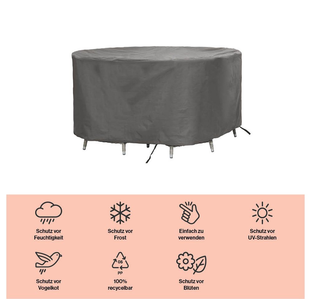 winza outdoor covers Gartenmöbel-Schutzhülle, geeignet für Gartenmöbel, rund – Bild 3 von 5