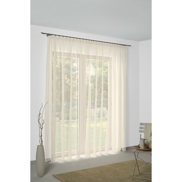 Wirth Gardine Manuela (1 St), Faltenband, halbtransparent, Voile, Store