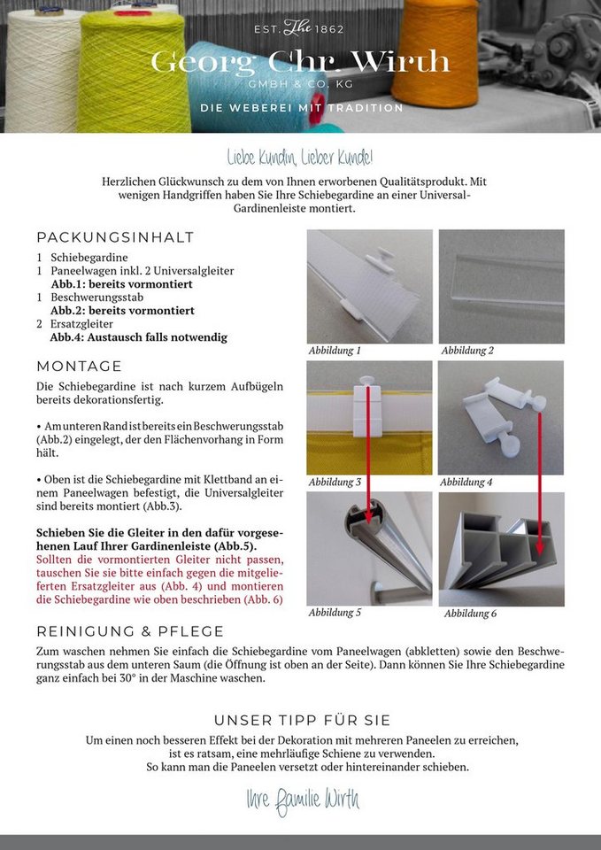 Wirth Schiebegardine Zirbello (1 St), Paneelwagen, blickdicht, Jacquard – Bild 2 von 5