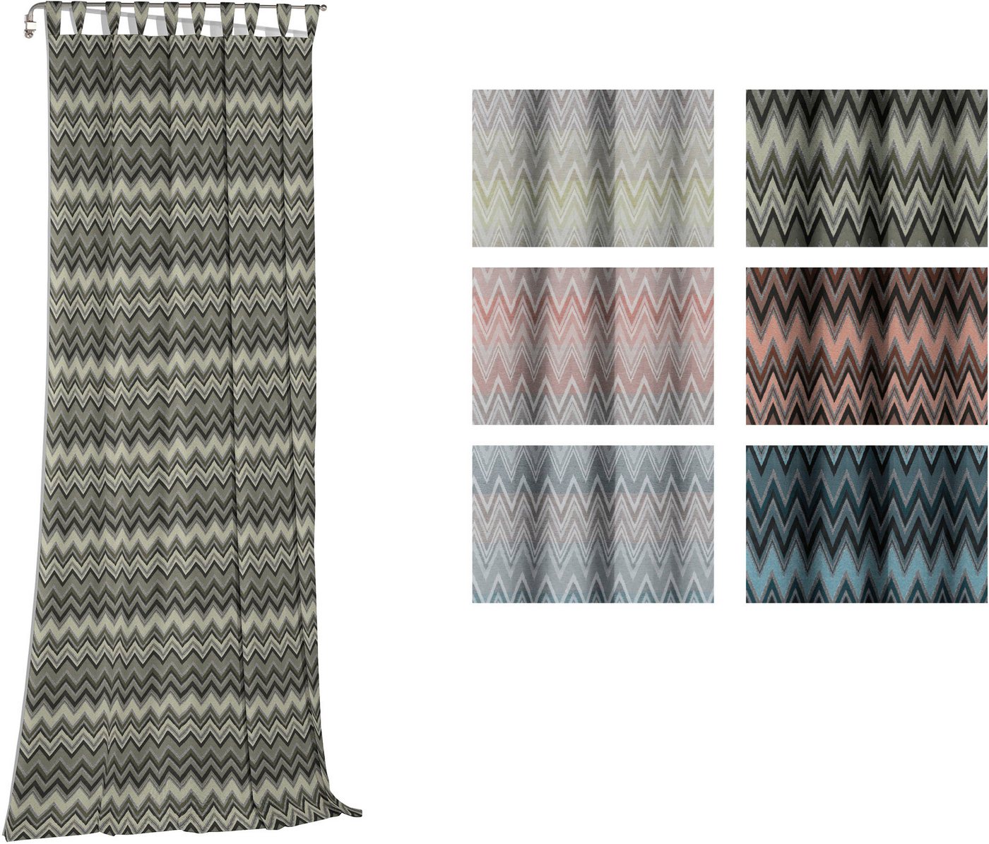 Wirth Vorhang Benewitz (1 St), Schlaufen, blickdicht, Jacquard – Bild 5 von 5