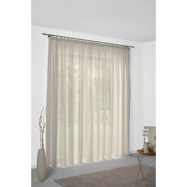 Wirth Vorhang Sunday, nach Maß, 1 Stück, Kräuselband, halbtransparent (1 St), Kräuselband, halbtransparent, Jacquard, nach Maß