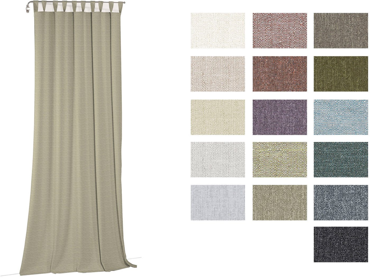 Wirth Vorhang Torbole (1 St), Schlaufen, blickdicht, Jacquard – Bild 5 von 5