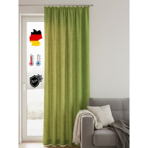 Wirth Vorhang Trondheim B (1 St), Kräuselband, blickdicht, Chenille, nach Maß