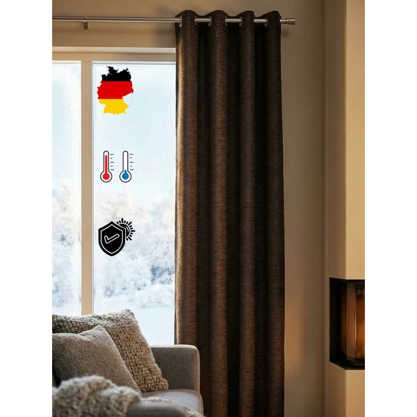 Wirth Vorhang Trondheim B (1 St), Ösen, blickdicht, Chenille