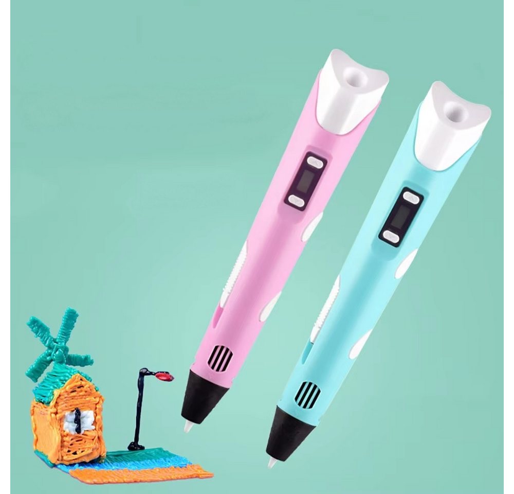 Wisam 3D-Drucker-Stift 3D Drucker Stift Set mit 3 Farben PLA Filament 1,75mm, Ergonomisch, einstellbare Geschwindigkeit, schnell heiß, Abschaltung – Bild 3 von 5