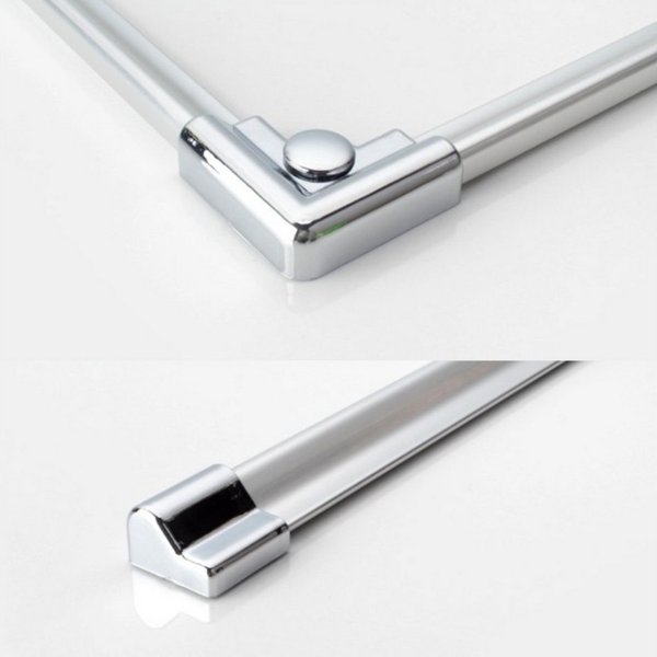 WITEN&NOCK Duschdichtung 100/120 Aluminium Schwallschutzleisten Dusche Endstücke Verbinder Set, L: 100 cm